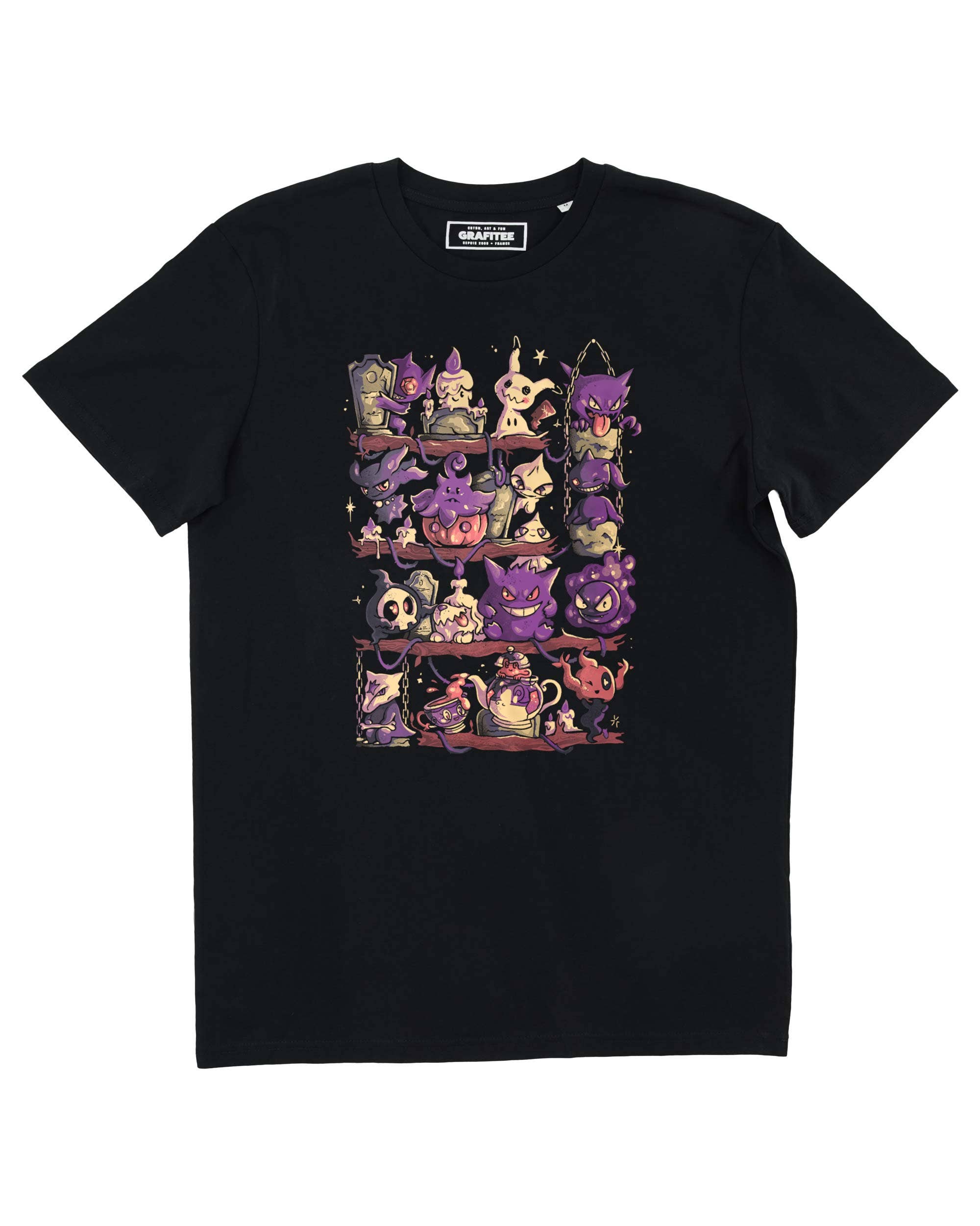 T-shirt ghost shelf nero 100% cotone biologico
