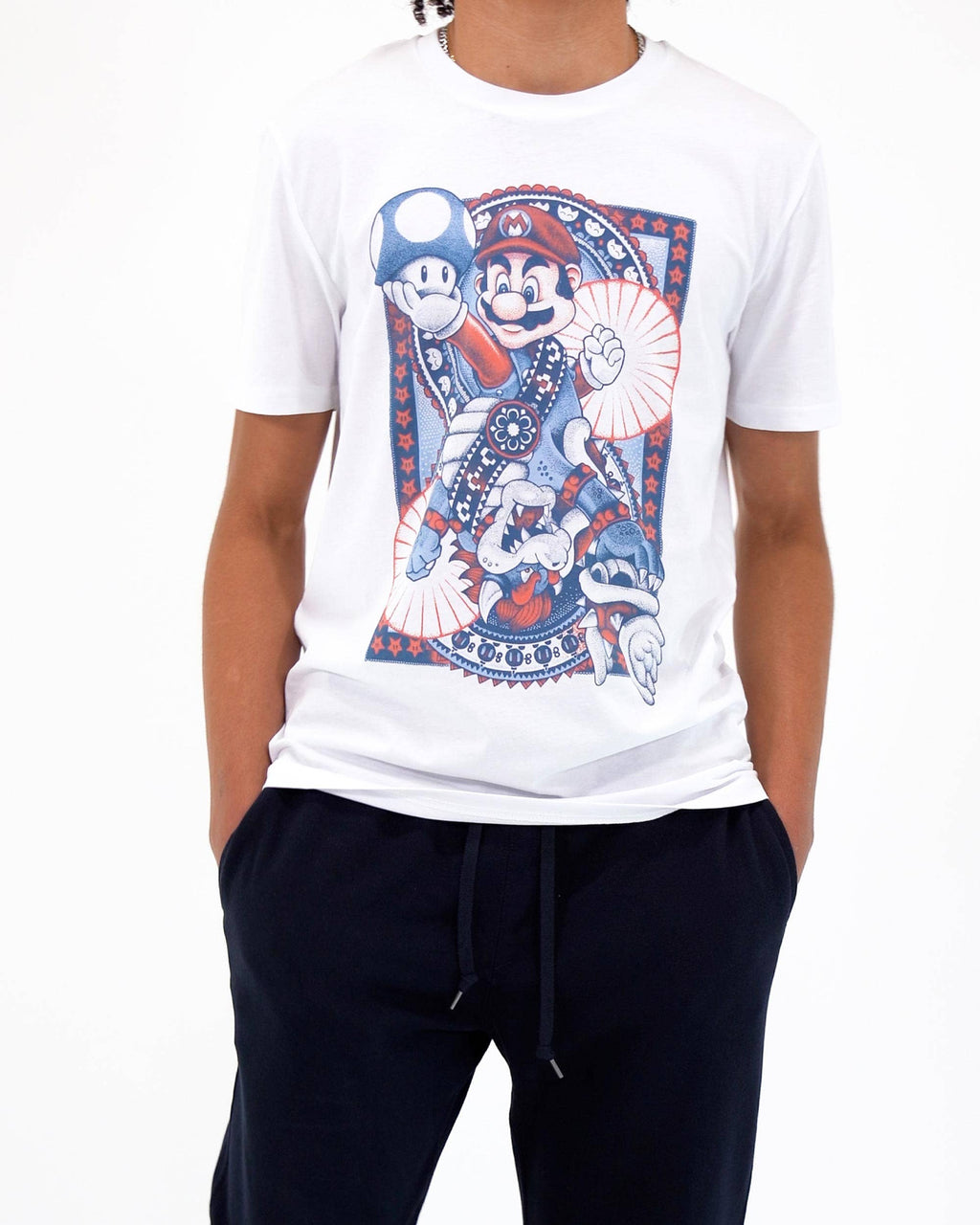 T-shirt Mario Bowser con tatuaggi in stile videogame