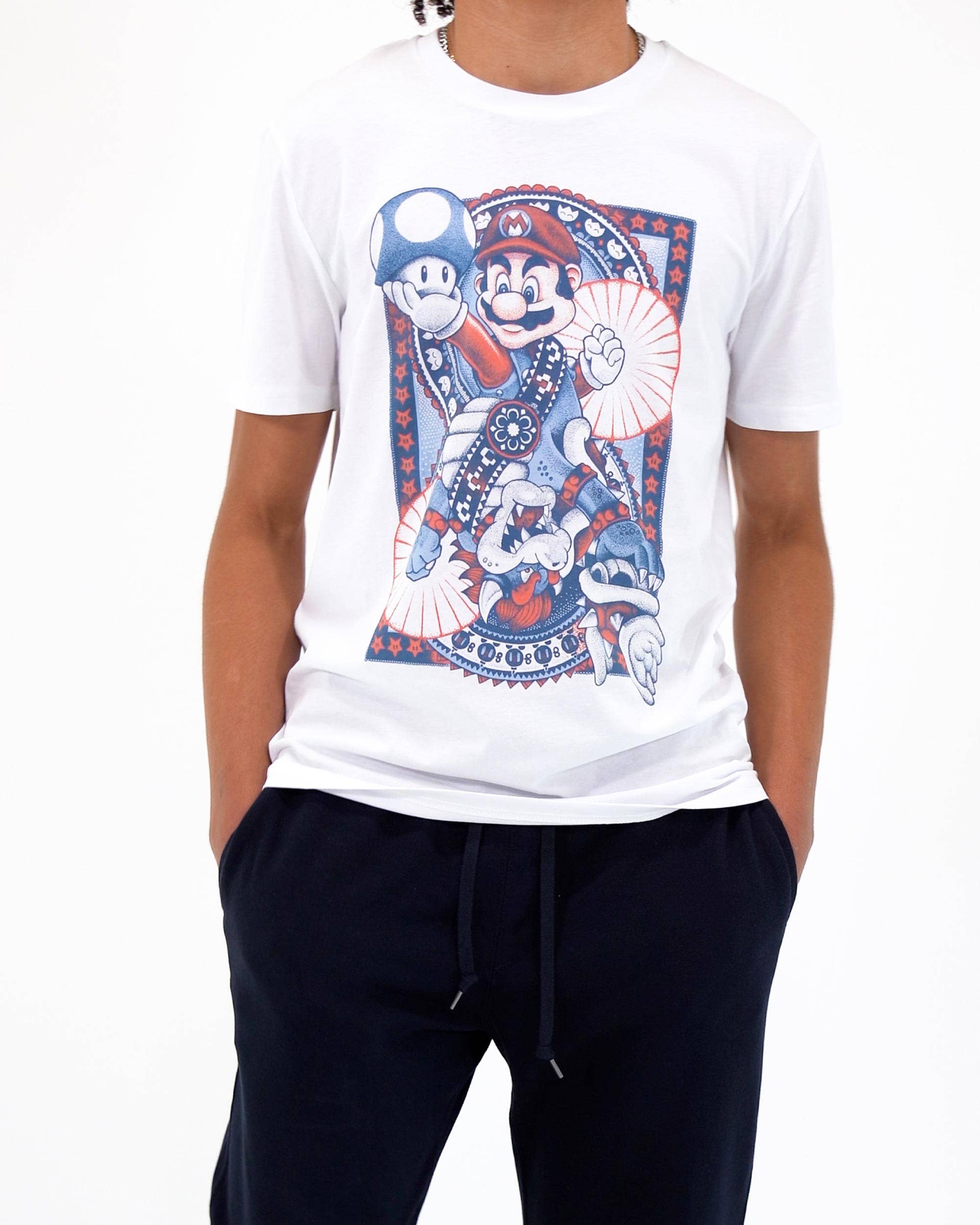 T-shirt Mario Bowser con tatuaggi in stile videogame
