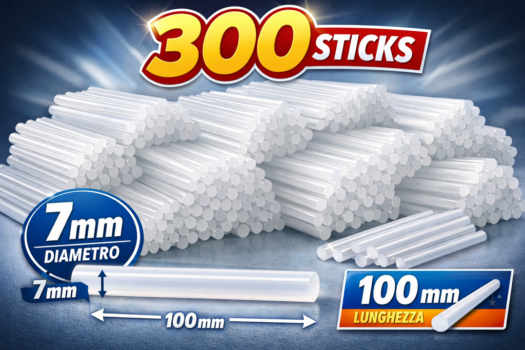300 Sticks Colla a Caldo per Pistole Piccole - 7x100 mm