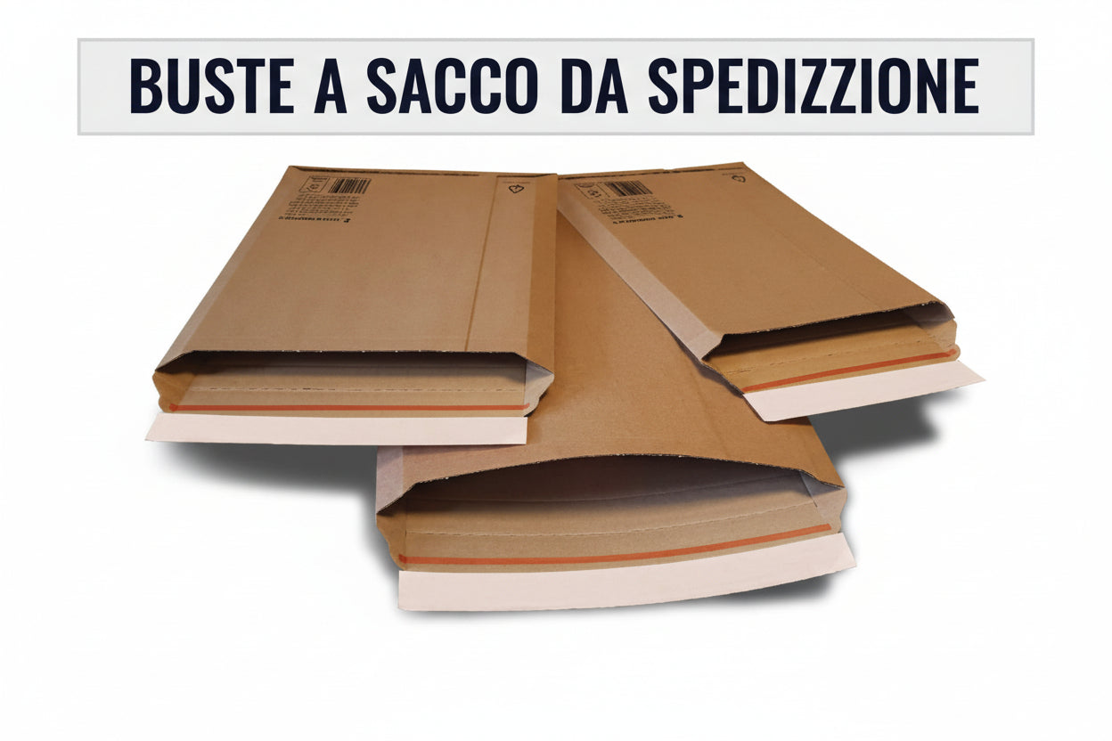 Sacchi E-Commerce in Cartone con Soffietto espandibile  – Busta Spedizioni Resistenti