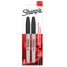 2 marqueurs permanents Sharpie noirs – Précision et durabilité