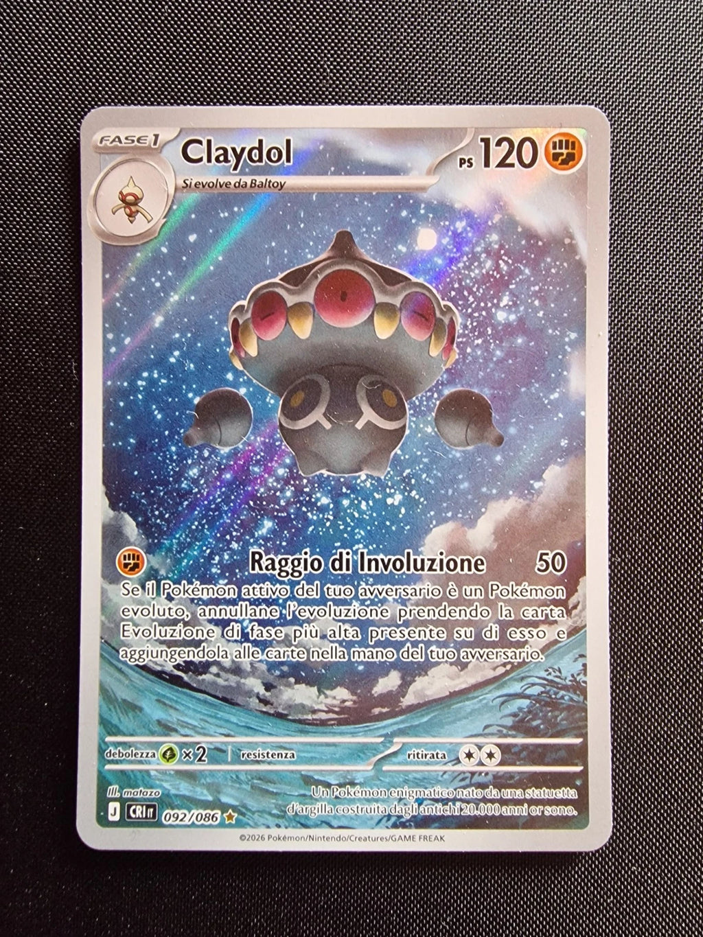 CLAYDOL - Aufkommendes Chaos CRI 092/086 - Seltene Illustration - ITA - Pokémon
